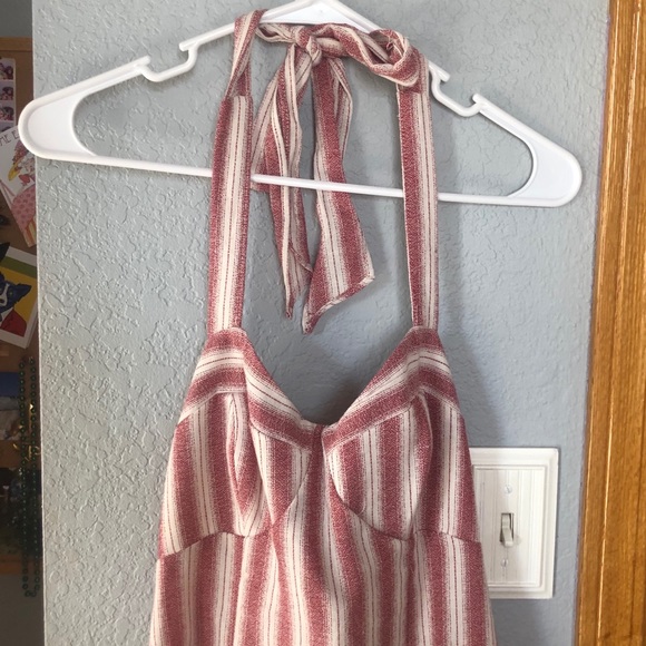 candy stripe fit and flare halter dress - Picture 4 of 9
